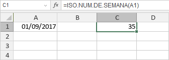 Función ISO.NUM.DE.SEMANA