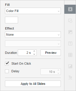 Slide settings tab