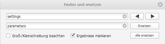 Fenster Finden und ersetzen