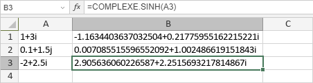 Fonction COMPLEXE.SINH