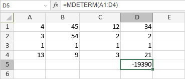 Función MDETERM