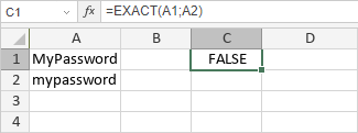 Fonction EXACT : FALSE