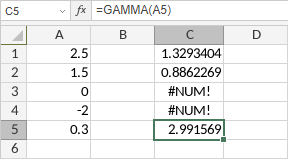 Функция GAMMA