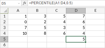 Функция PERCENTILE