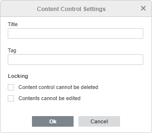 Content Control settings window