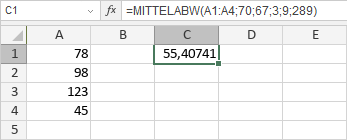 MITTELABW-Funktion