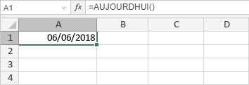 Fonction AUJOURDHUI