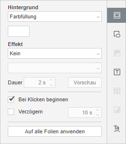 Registerkarte Folieneinstellungen