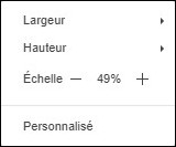 Le menu Mettre à l’échelle