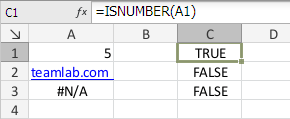 Funzione ISNUMBER