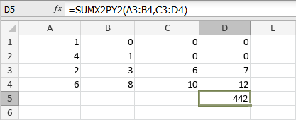 SUMX2PY2 Function