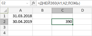 Функция ДНЕЙ360