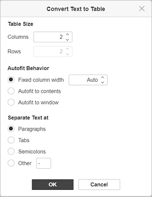 Convert Text to Table