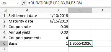 DURATION Function