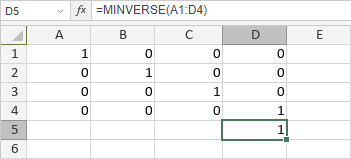 Función MINVERSA