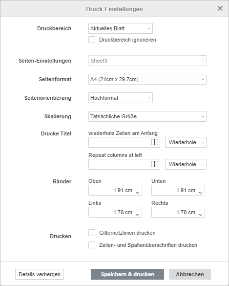 Druckeinstellungen