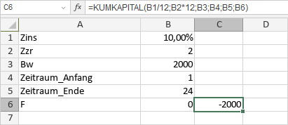 KUMKAPITAL-Funktion