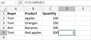 COLUMN Function