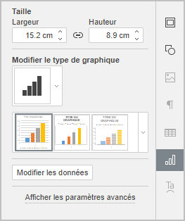 L'onglet Paramètres du graphique