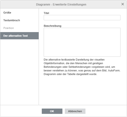 Diagramm - Erweiterte Einstellungen