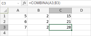 Fonction COMBINA