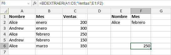 Función BDEXTRAER