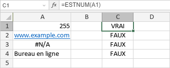 Fonction ESTNUM