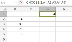 Функция CHOOSE