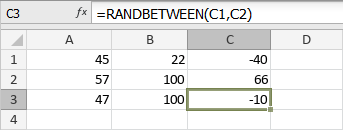 RANDBETWEEN Function