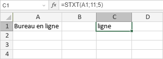 Fonction STXT/MIDB