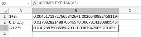 Fonction COMPLEXE.TAN