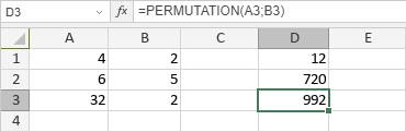 Fonction PERMUTATION