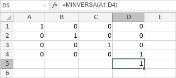 Función MINVERSA