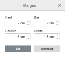 Marges personnalisées