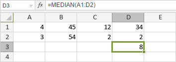 Функция MEDIAN