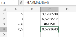 Fonction LNGAMMA