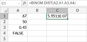 Функция BINOM.DIST