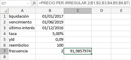 Función PRECIO.PER.IRREGULAR.2