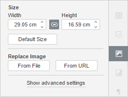 Image Settings Right-Side Panel window