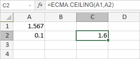 Функция ECMA.CEILING