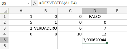 Función DESVESTPA