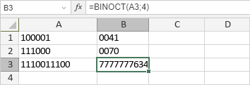 Fonction BINOCT