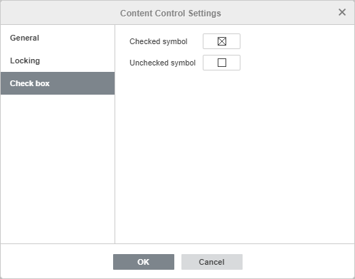 Check box settings window