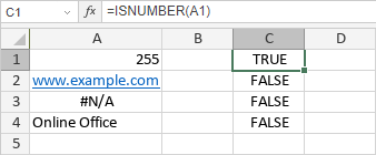 Funzione ISNUMBER