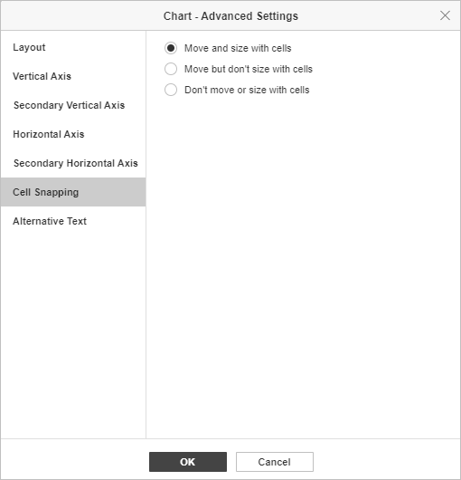 Chart - Advanced Settings: Cell Snapping