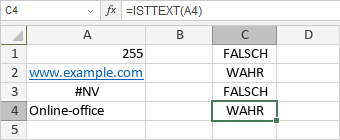 ISTTEXT-Funktion