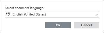 Set Document Language window