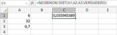 Función NEGBINOM.DIST