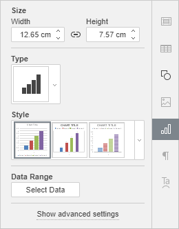 Chart Settings Right-Side Panel window