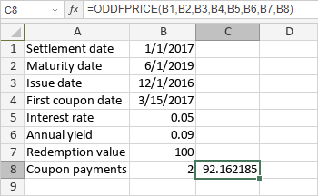 ODDFPRICE Function